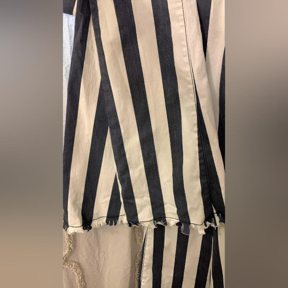 Judith March Blue And White Striped Flare Pants Size L - Picture 4 of 10